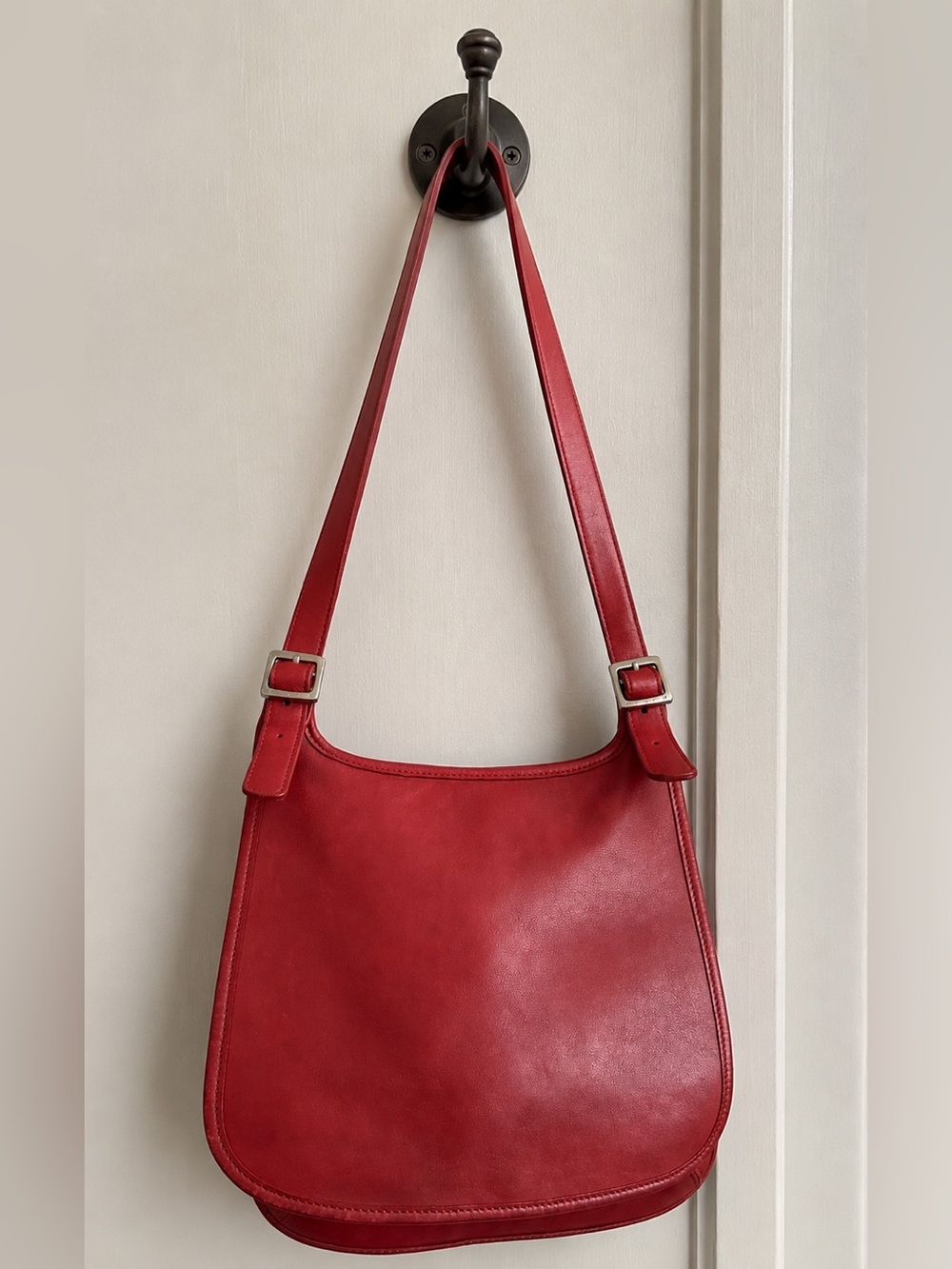 Vintage Coach  Legacy Saddle Bag red  Leather Crossbody Purse